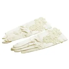 【新品未使用・訳あり】ウエディンググローブ アイボリー サテン ショートグローブ