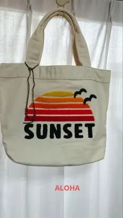 ALOHAアロハ　トートバック大　ハワイアン　帆布　キャンバス地