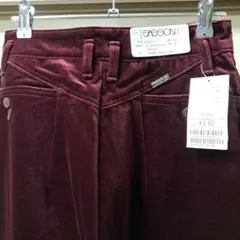 最終価格~12/14　SASOON バーガンディ ベロア　レトロパンツ　圧縮発送