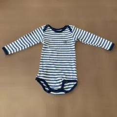 【美品】PETIT BATEAU ストライプロンパース 18m/81cm