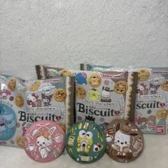 ビスケットサンリオ刺繍缶バッチ ウィッシュミーメル・けろけろけろっぴ・ポチャコ