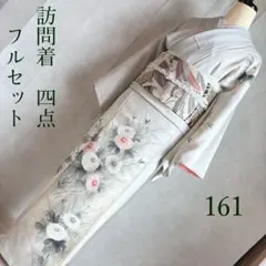 訪問着　フルセット　着物　正絹　お祝い　ロング丈　絵画のように美しい菊　J4