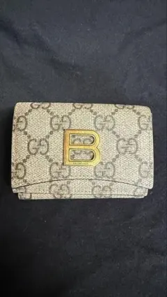 Gucci GGパターン 三つ折り財布 ベージュ