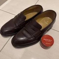 REGAL ローファー ダークブラウン　24 1/2 シュークリーム付き　メンズのサムネイル