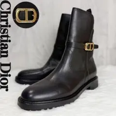 DIOR ディオール CDロゴ ゴールド金具 レザー ショートブーツ 24cmのサムネイル