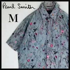 【高級ライン】ポールスミスコレクション ボタニカル総柄シャツ 半袖シャツ 花柄Mのサムネイル
