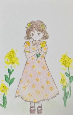 菜の花【手描き】【オリジナル】【イラスト】自作イラスト