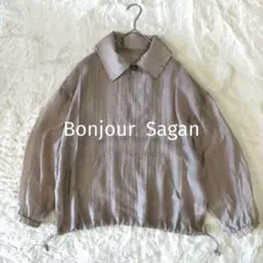✨Bonjour Sagan✨ハーフジップ/シアーブルゾン/ベージュのサムネイル