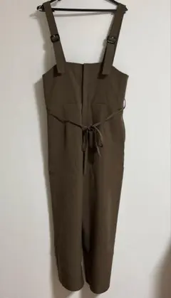 ブラウン サロペット Mサイズ ウエストリボン付き