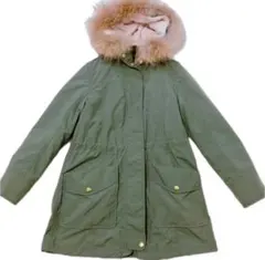 ef-de 2way オリーブグリーンモッズコート ファーラクーンボアライナーS