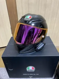 AGV フルフェイスヘルメット コルサR ブラック艶あり/シールドとインカム付き