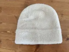しまむら シャギー ファー ニット帽 ニットキャップ ベージュ アイボリー