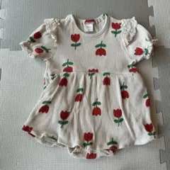 futafuta チューリップ柄　ロンパース