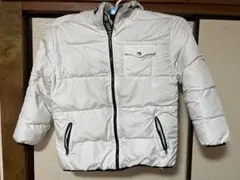 値下げ！ホワイト ポリエステルジャケット フード付き