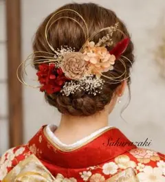 髪飾り　成人式　前撮り　結婚式　ヘッドドレス　ドライフラワー　袴　謝恩会
