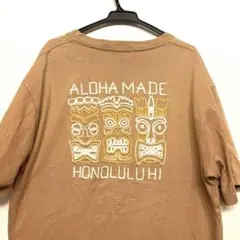 kahiko aloha made チキ Tシャツ ブラウン 刺繍