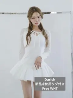 ダーリッチ　フロントリボンコットンレースミニワンピース