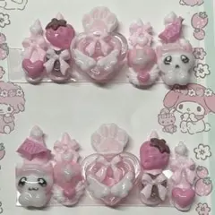 めろめろ ぴんく ネイルチップ 量産型 地雷系 姫系 ハンドメイド