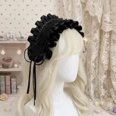 ロリータ カチューシャ レース フリル ヘッドドレス リボン ゴスロリ コスプレ