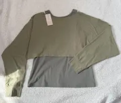 オリーブグリーン クロップド長袖セット
