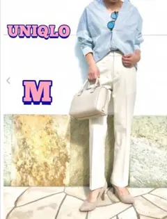 【ユニクロ】2WAYストレッチ スリムテーパード アンクルパンツ オフホワイトM