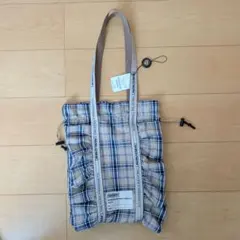 別注チェック柄フリルシューズバッグバッグ