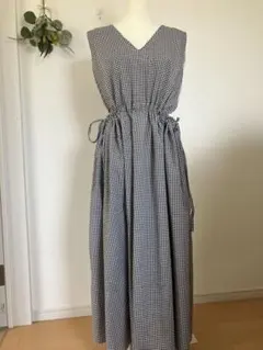 KFG洋裁店様 ミニギンガムひもひもダブリエ ワンピース 125丈 - メルカリ