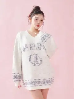 ダーリッチ darich ミックスカラーRDニットチュニック ホワイト ミックスカラーRDニットチュニック – Darich