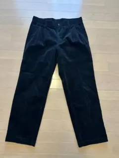 UNIQLO ユニクロ コーデュロイパンツ【ウエスト85】ツータック　ブラック