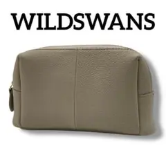 美品 WILDSWANS ワイルドスワンズ シボ革 ポーチ 化粧 レザー 人気