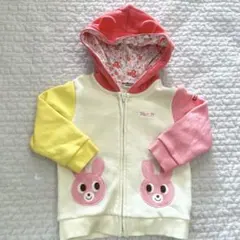 新品未使用　ミキハウス　フード付き　パーカー　80