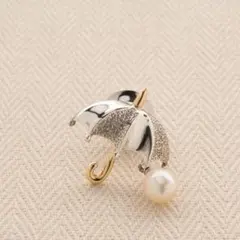 MIKIMOTO アンブレラ（傘）モチーフ パール ブローチのサムネイル