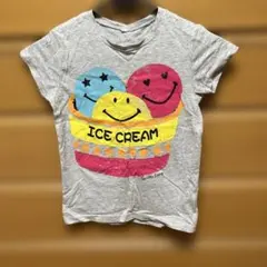 キッズ Tシャツ グレー アイスクリーム柄
