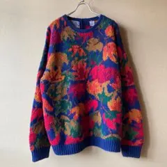 古着屋購入 総柄ハンドニット Northern Isles 植物柄