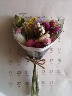 ⑤　秋色ミニブーケ　ドライフラワー
