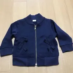 【petit main 】プティマイン 80 紺色 長袖 付羽織もの（裏起毛）