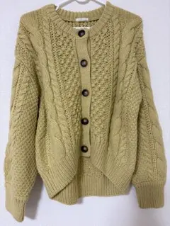 GU 厚手カーディガンセーター Sサイズ 黄色 【送料込み】