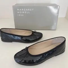 マーガレットハウエル　バレエシューズ　ブラック　本革　23.5㎝　美品 2025年最新】MARGARET HOWELL idea レディース フラットシューズ