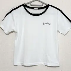 chum devirock クロップド丈 Tシャツ 白 ライン プリント 160のサムネイル