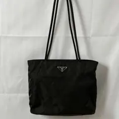 PRADA テスート トートバッグ カーキギャランティ付三角ロゴ レディース美品