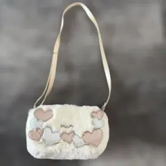 美品　メゾピアノ　mezzo piano ショルダーバック　もこもこ　白