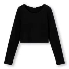 GU リブクロップドT Mサイズブラック