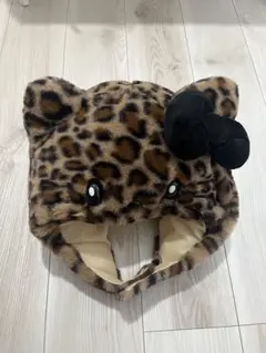 キティ ヒョウ柄 ファンキャップ