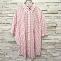 90s Ralph Lauren ラルフローレン ギンガムチェックシャツ ピンク