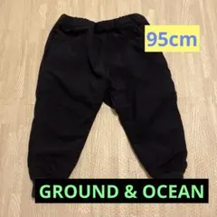 OCEAN & GROUND ブラック パンツ ウエストゴム サイドポケット