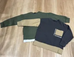 140 裏起毛Grin Lab トレーナー2枚セット