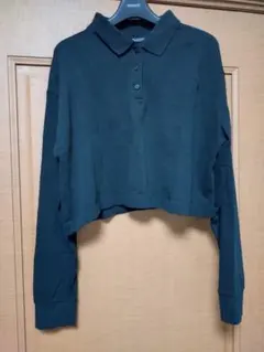 ZARA クロップドポロシャツ ブラック