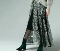 FRAY I.D フレイアイディー★レースエンブロイダリー チュール スカート