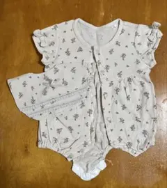 花柄半袖ロンパース　スタイセット