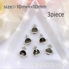 ネイルパーツ♡ビジュー惑星パーツ 土星パーツ サターンパーツ ブラック黒